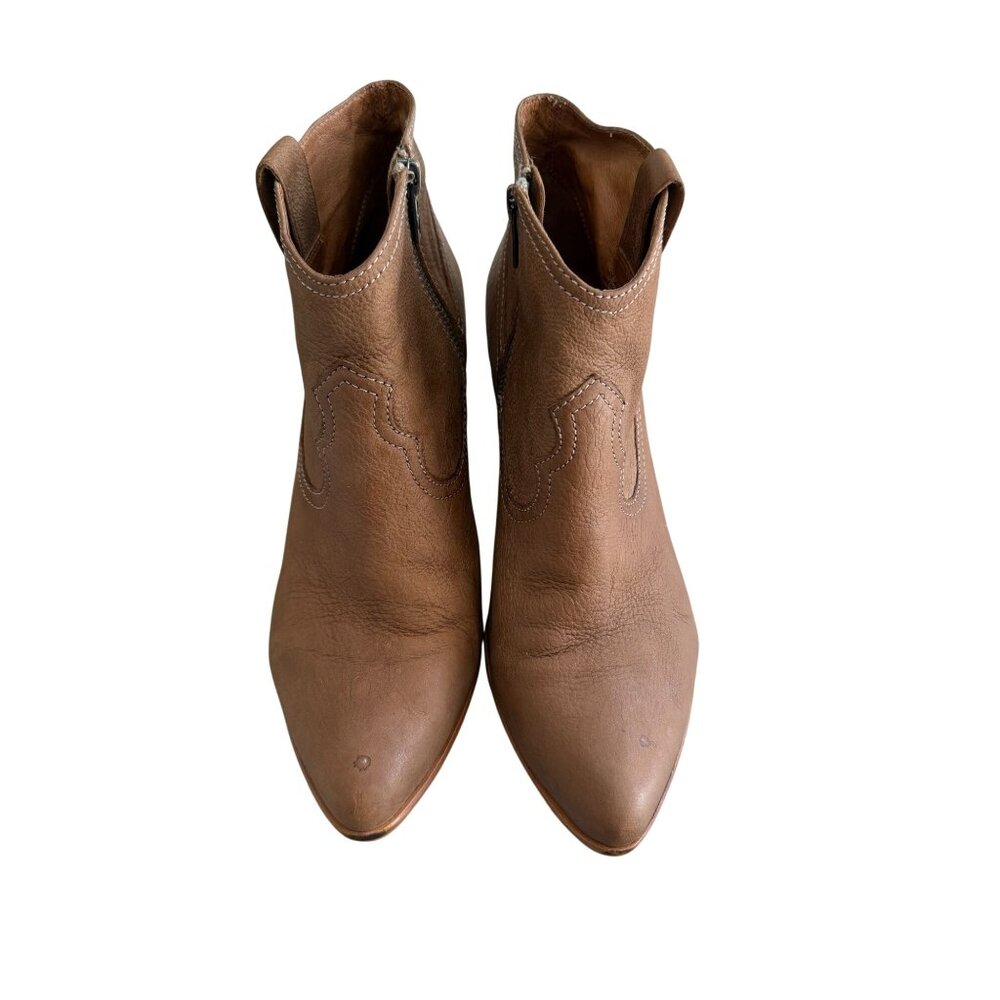 Frye Reina Brown Leather Ankle Boots Western Style Size 10